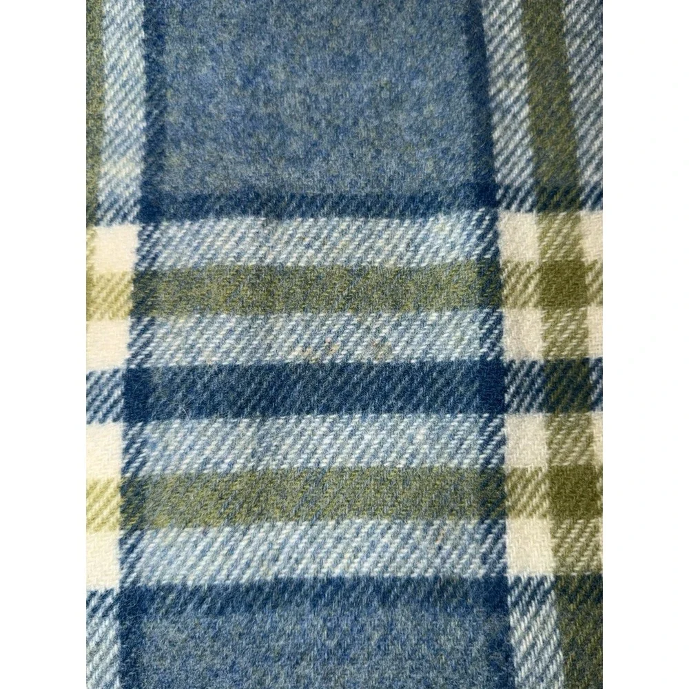 Pendleton Wool Blanket 66x48 Plaid Vintage 60s Throw Stadium Tartan Tassels USA